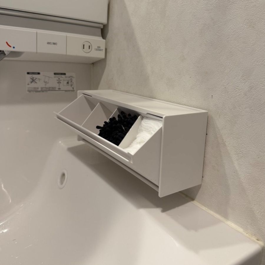 洗面所収納 山崎実業 正規品 tower タワー ウォール洗面収納ケース 石こうボード壁対応 洗顔用品収納 スキンケア収納  1355 ホワイト | tower | 16