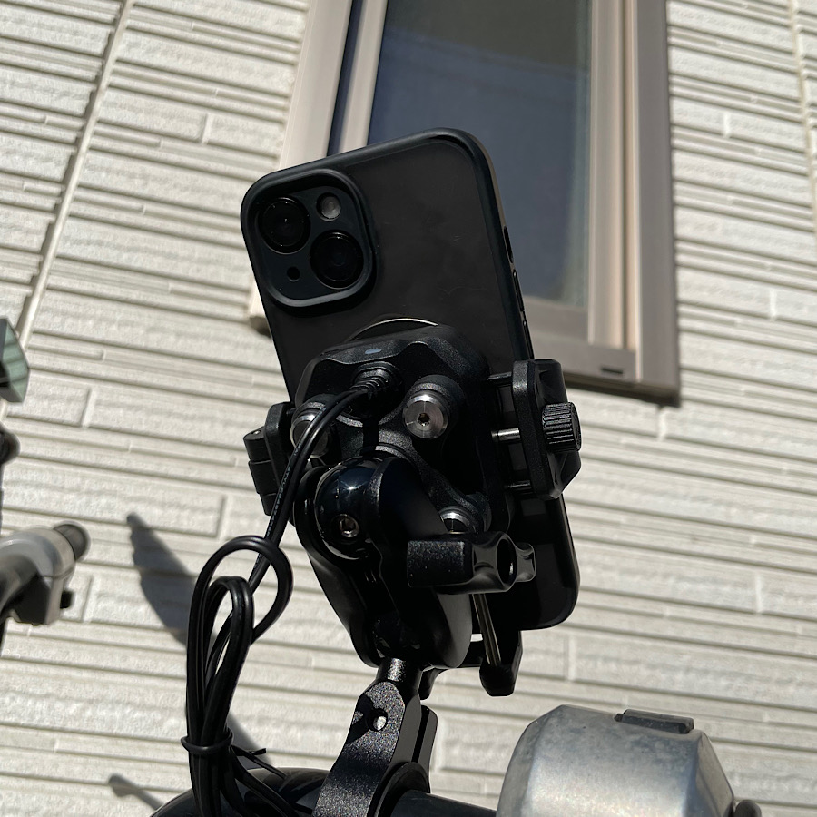 Kaedear(カエディア) バイク スマホホルダー QI充電 USB電源 バイク用スマホホルダー エアーマウント クイックレバー コンパクトクイックアジャスター KDR-M33A | Kaedear | 22