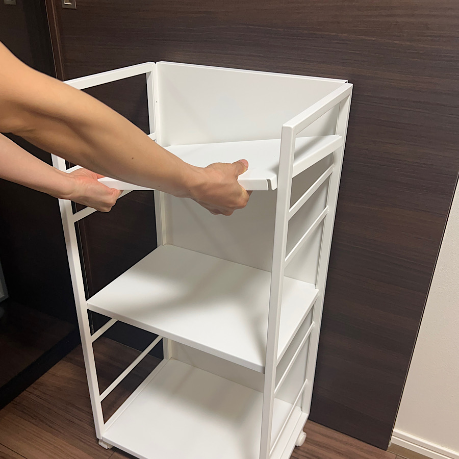 キャスター付きワゴン tower タワー 目隠しワゴン L 子供部屋 書斎 リビング 寝室 収納ワゴン スチールラック 山崎実業 正規品 1420 ブラック | tower | 15