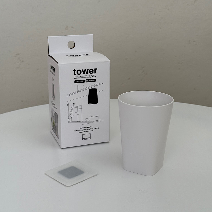 山崎実業 公式 タワー フィルムシート洗面戸棚下マグネットタンブラー tower タンブラー コップ ホルダー 吊戸棚 浮かせる収納 1751 1752 | tower | 15