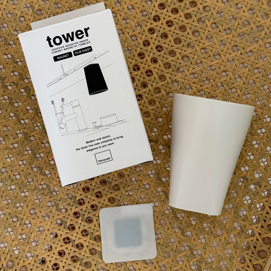 山崎実業 公式 タワー フィルムシート洗面戸棚下マグネットタンブラー tower タンブラー コップ ホルダー 吊戸棚 浮かせる収納 1751 1752 | tower | 16
