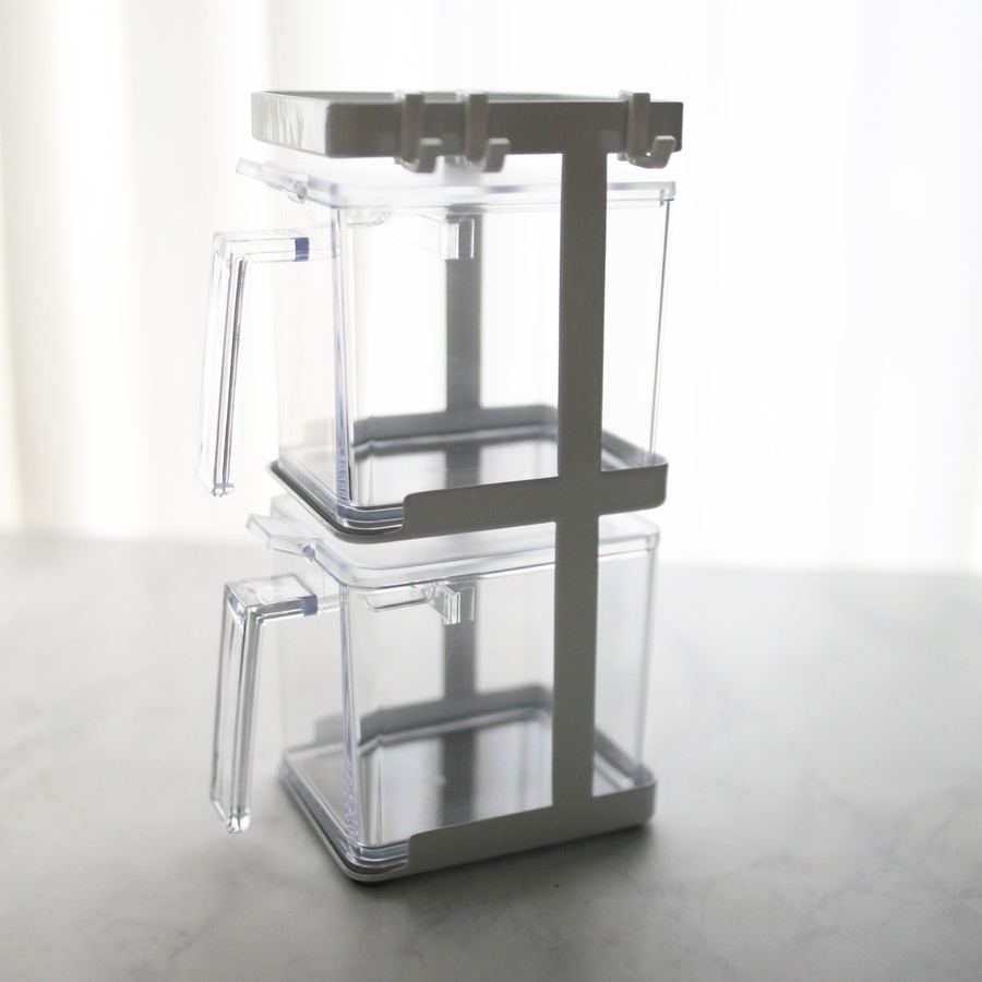 山崎実業 tower 調味料ストッカー 2個 & ラック 3段 セット スリム タワー 調味料入れ 調味料ケース 収納 | tower | 06