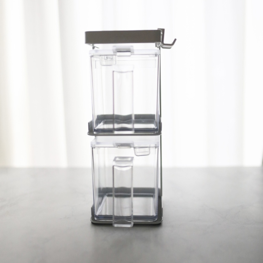 tower 山崎実業 調味料ストッカー2個＆ラック3段セット スリム