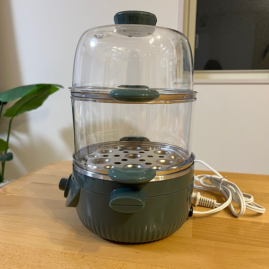 ANABAS スチームクッカー ゆで玉子名人 2段タイプ かんたん蒸し器 ゆで卵メーカー タイマー付き モスグリーン ASC-002 |  | 04