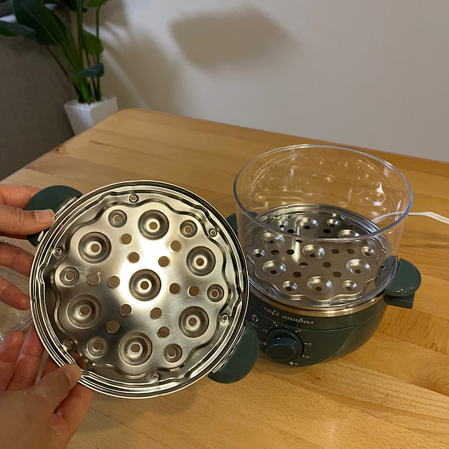 ANABAS スチームクッカー ゆで玉子名人 2段タイプ かんたん蒸し器 ゆで卵メーカー タイマー付き モスグリーン ASC-002 |  | 08
