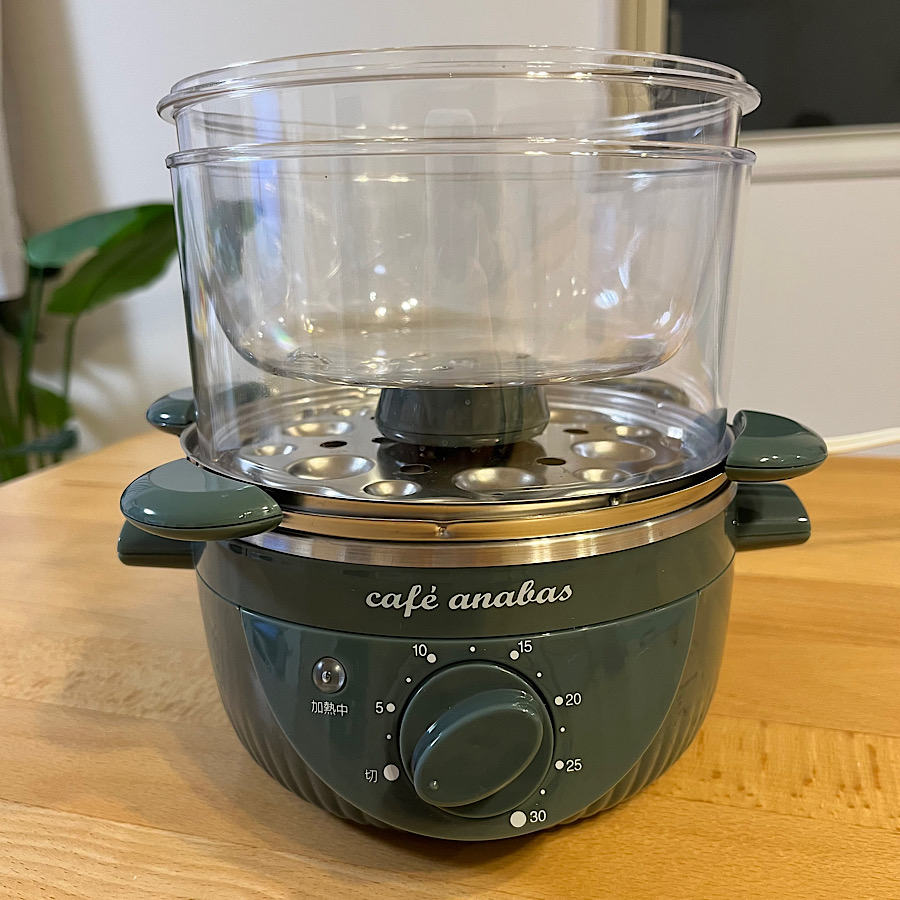ANABAS スチームクッカー ゆで玉子名人 2段タイプ かんたん蒸し器 ゆで卵メーカー タイマー付き モスグリーン ASC-002 |  | 10