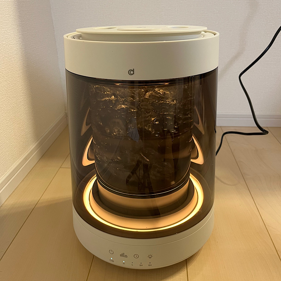 特典付［ CORED ガラススチーム加湿器 ］加湿器 ガラス スチーム式 大