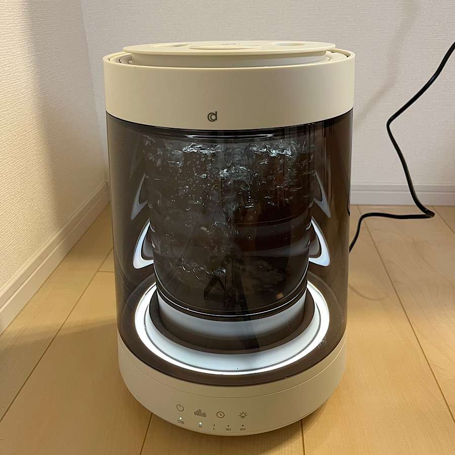 特典付［ CORED ガラススチーム加湿器 ］加湿器 ガラス スチーム式 大